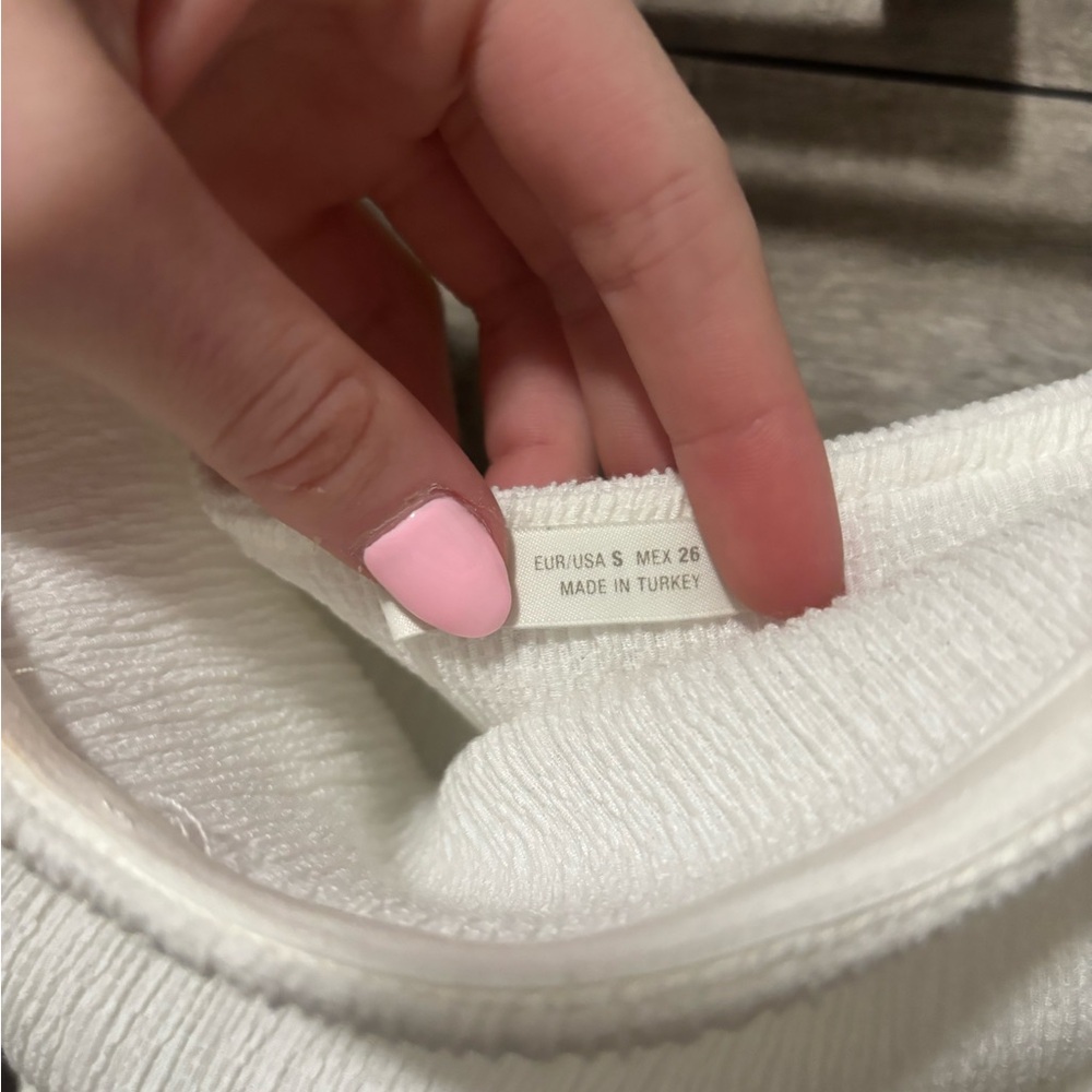 Zara Cream Textured Top